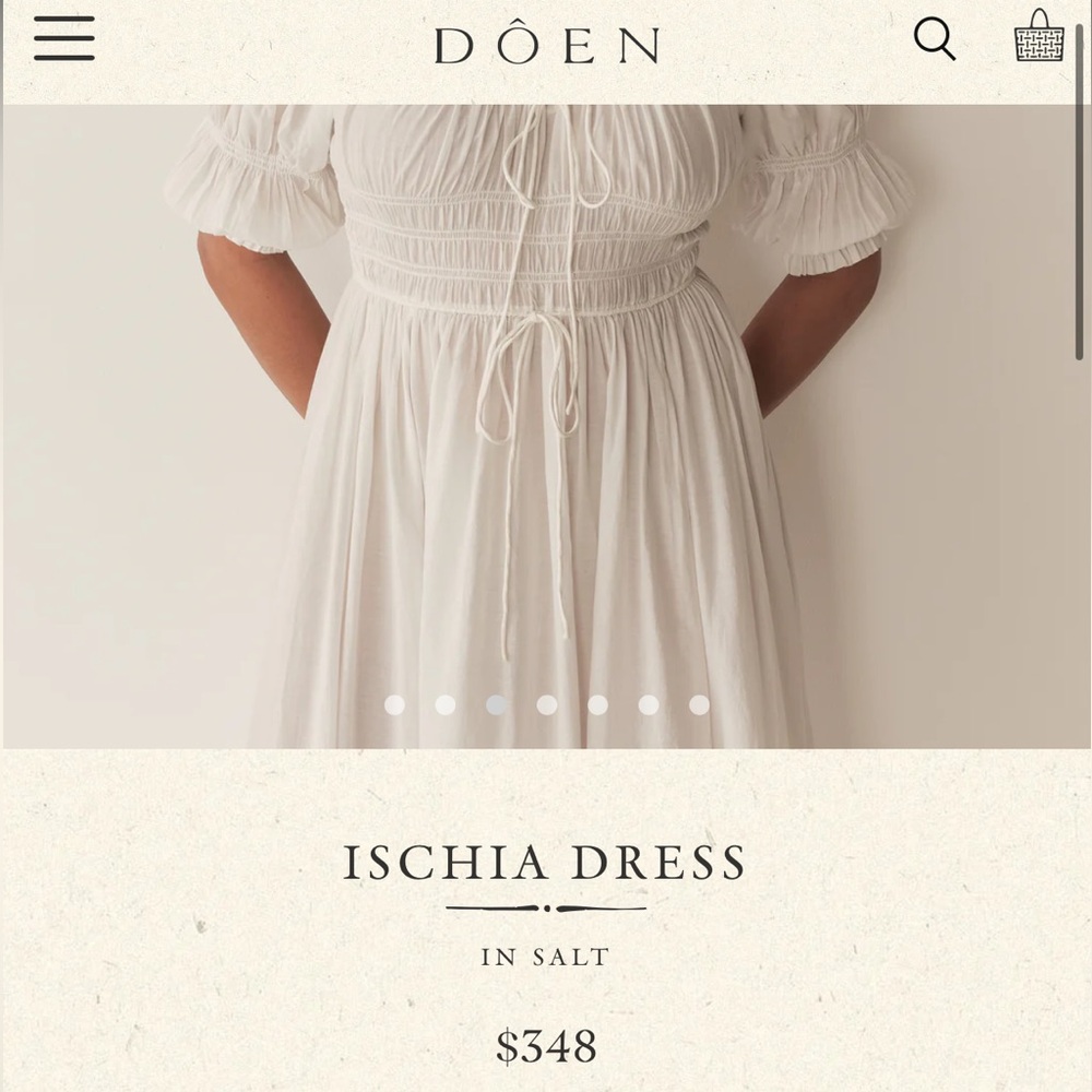 Doen Ischia Dress in Salt/White
